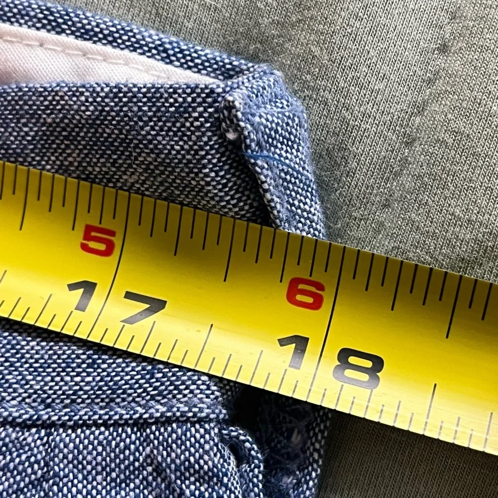 J. Crew The Sutton‎ Chambray Pants Mens 34x32 Linen Cotton Chino Straight Leg - Picture 9 of 14